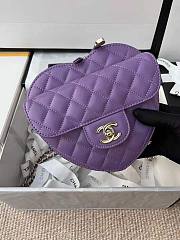 Chanel Heart Chain Bag Purple 18x16.5x6.5cm - 1