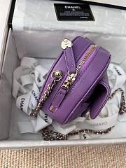 Chanel Heart Chain Bag Purple 18x16.5x6.5cm - 4