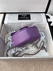 Chanel Heart Chain Bag Purple 18x16.5x6.5cm - 3