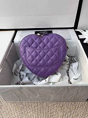 Chanel Heart Chain Bag Purple 18x16.5x6.5cm - 2