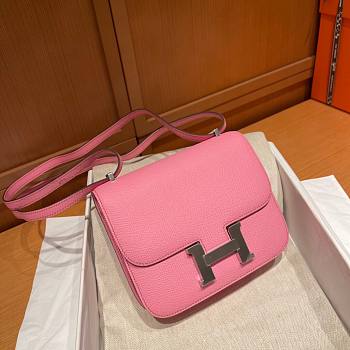 Hermes Constance Pink Silver Hardware 19cm