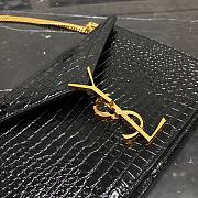 YSL Cassandra Crocodile Gold Hardware Black 22x16.5x5.5cm - 6