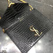 YSL Cassandra Crocodile Gold Hardware Black 22x16.5x5.5cm - 3