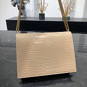 YSL Cassandra Crocodile Gold Hardware Beige 22x16.5x5.5cm - 4