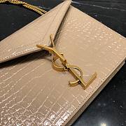 YSL Cassandra Crocodile Gold Hardware Beige 22x16.5x5.5cm - 3