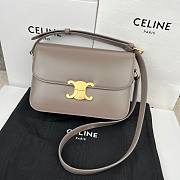 Celine Triomphe Bag In Shiny Calfskin Gray 22x16.5x7cm - 1