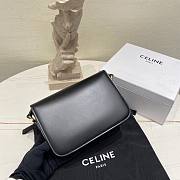 Celine Triomphe Bag In Shiny Calfskin Black 22x16.5x7cm - 5