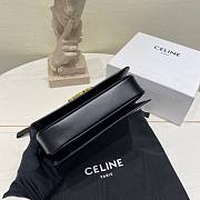 Celine Triomphe Bag In Shiny Calfskin Black 22x16.5x7cm - 3