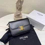 Celine Triomphe Bag In Shiny Calfskin Black 22x16.5x7cm - 4