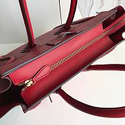 Celine Micro Luggage Calfskin Dune Red 30cm - 4