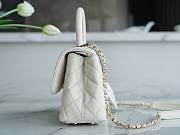 Chanel Coco Handle White Cavier Silver Hardware 24x14x9cm - 5