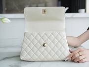 Chanel Coco Handle White Cavier Silver Hardware 24x14x9cm - 3