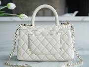 Chanel Coco Handle White Cavier Silver Hardware 24x14x9cm - 2