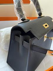 Hermes Kelly Black With Shoulder Strap Gold Hardware 20cm - 5