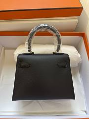 Hermes Kelly Black With Shoulder Strap Gold Hardware 20cm - 2