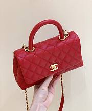 Chanel Coco Top Handle Bag Red 24 cm - 4