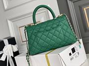 Chanel Coco Handle Green Cavier Gold Hardware 24x14x10cm - 6