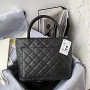 Chanel CC Medallion Caviar Black Tote Handbag 30x24x14cm - 4