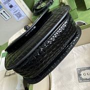 Gucci Bamboo Crocodile 1947 Top Handle Bag Black 21x15x7cm - 3