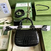 Gucci Bamboo Crocodile 1947 Top Handle Bag Black 21x15x7cm - 5