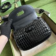 Gucci Bamboo Crocodile 1947 Top Handle Bag Black 21x15x7cm - 6