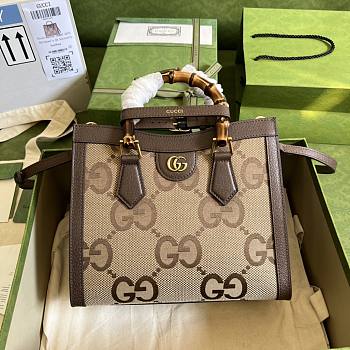 Gucci Tote Bag With Bambo Handle 498110 Size 27 X 19 X 10.5 cm