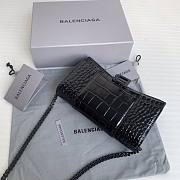 Balenciaga Hourglass XS Black Crocodile Embossed 19x12x5cm - 3