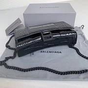 Balenciaga Hourglass XS Black Crocodile Embossed 19x12x5cm - 4