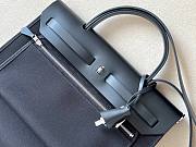 Hermes Herbag Zip Black Canvas Bag 31x25x10cm - 3