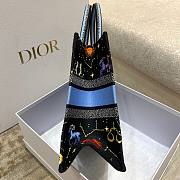 Dior Book Tote Black Pixel Zodiac Embroidery 36x18x28cm - 6