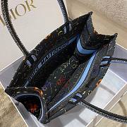 Dior Book Tote Black Pixel Zodiac Embroidery 36x18x28cm - 4