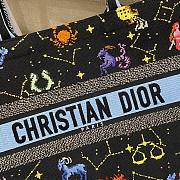 Dior Book Tote Black Pixel Zodiac Embroidery 36x18x28cm - 2