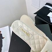 Chanel White Turnlock Slide - 4