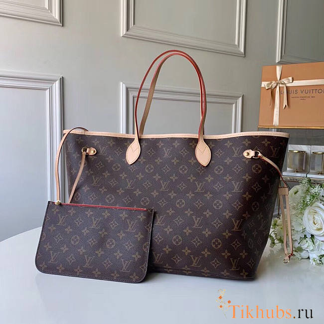 Louis Vuitton Neverfull Shopping Bag M41178 Monogram With Rose Red - 1