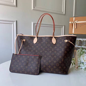Louis Vuitton Neverfull Shopping Bag M41178 Monogram With Rose Red