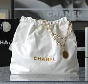 Chanel 22 Handbag Shiny Calfskin White Gold Hardware 42x39x8cm - 1