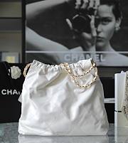 Chanel 22 Handbag Shiny Calfskin White Gold Hardware 42x39x8cm - 5