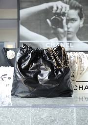 Chanel 22 Handbag Shiny Calfskin Black Gold Hardware 42x39x8cm - 4