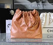 Chanel 22 Handbag Shiny Calfskin Brown Gold Hardware 42x39x8cm - 4