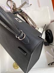 Hermes Kelly Epsom Black Silver Hardware 25cm - 2