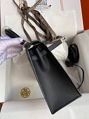 Hermes Kelly Epsom Black Silver Hardware 25cm - 3