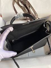 Hermes Kelly Epsom Black Silver Hardware 25cm - 5