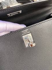 Hermes Kelly Epsom Black Silver Hardware 25cm - 6