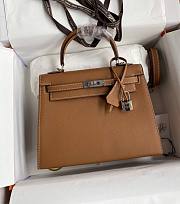 Hermes Kelly Epsom Brown Silver Hardware 25cm - 1