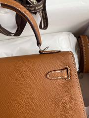 Hermes Kelly Epsom Brown Silver Hardware 25cm - 2