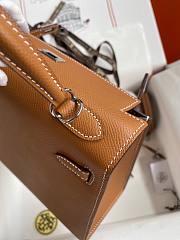 Hermes Kelly Epsom Brown Silver Hardware 25cm - 4