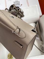 Hermes Kelly Epsom Grey Silver Hardware 25cm - 6