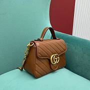 Gucci Marmont Mini Top Handle Bag Brown 21X15.5X8cm - 6