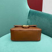 Gucci Marmont Mini Top Handle Bag Brown 21X15.5X8cm - 5