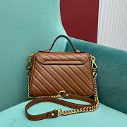 Gucci Marmont Mini Top Handle Bag Brown 21X15.5X8cm - 3